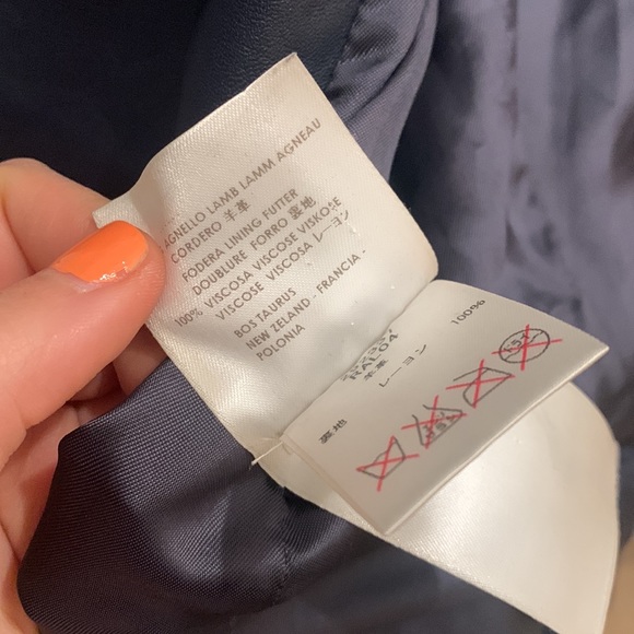 Alexander McQueen navy leather moto jacket zippers - Picture 9 of 14